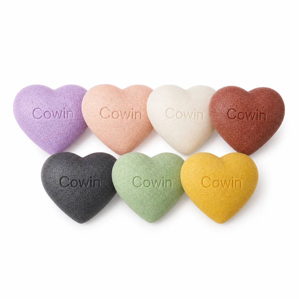 Cowin seven pastel and dark heart-shaped cleansing bars