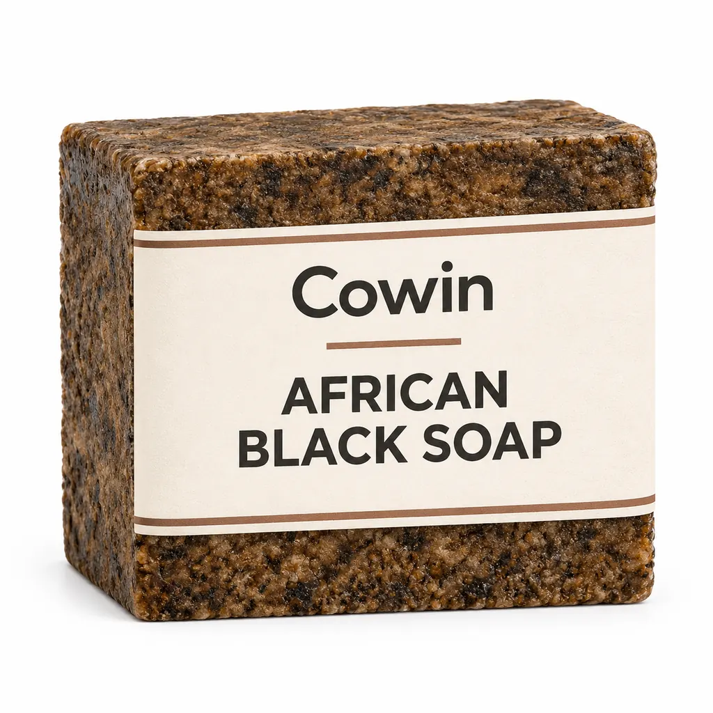 Cowin dark textured rectangular cleansing bar with a printed sleeve